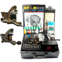 Kit de tatuaje profesional completo con 3 pistolas / potencia / agujas / tinta